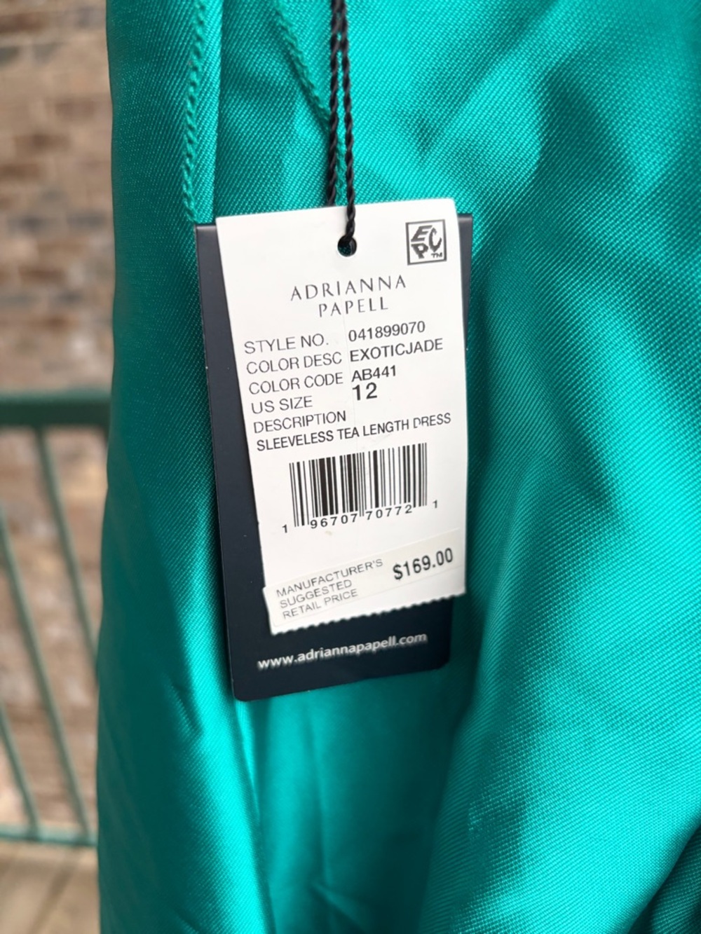 🆕✨ Adrianna Papell Emerald Fit&Flare Satin Midi Cocktail Dress Size 2,12 Gown - Picture 17 of 17